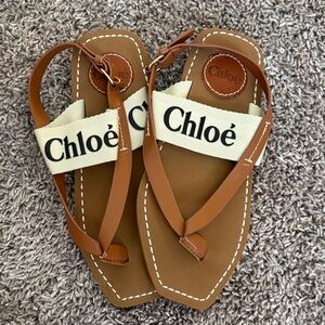 Women’s Brown Sandals with Fashion Logo Strap